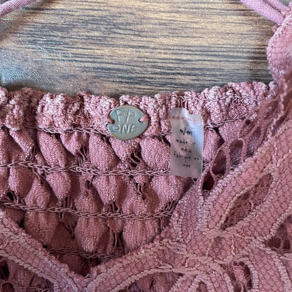 Free People Plum and Coral Mini Dress - Picture 2 of 8